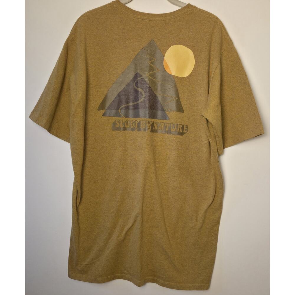 Patagonia Men's L Shirt Responsibili-Tee Slow by Nature Mountains Gold